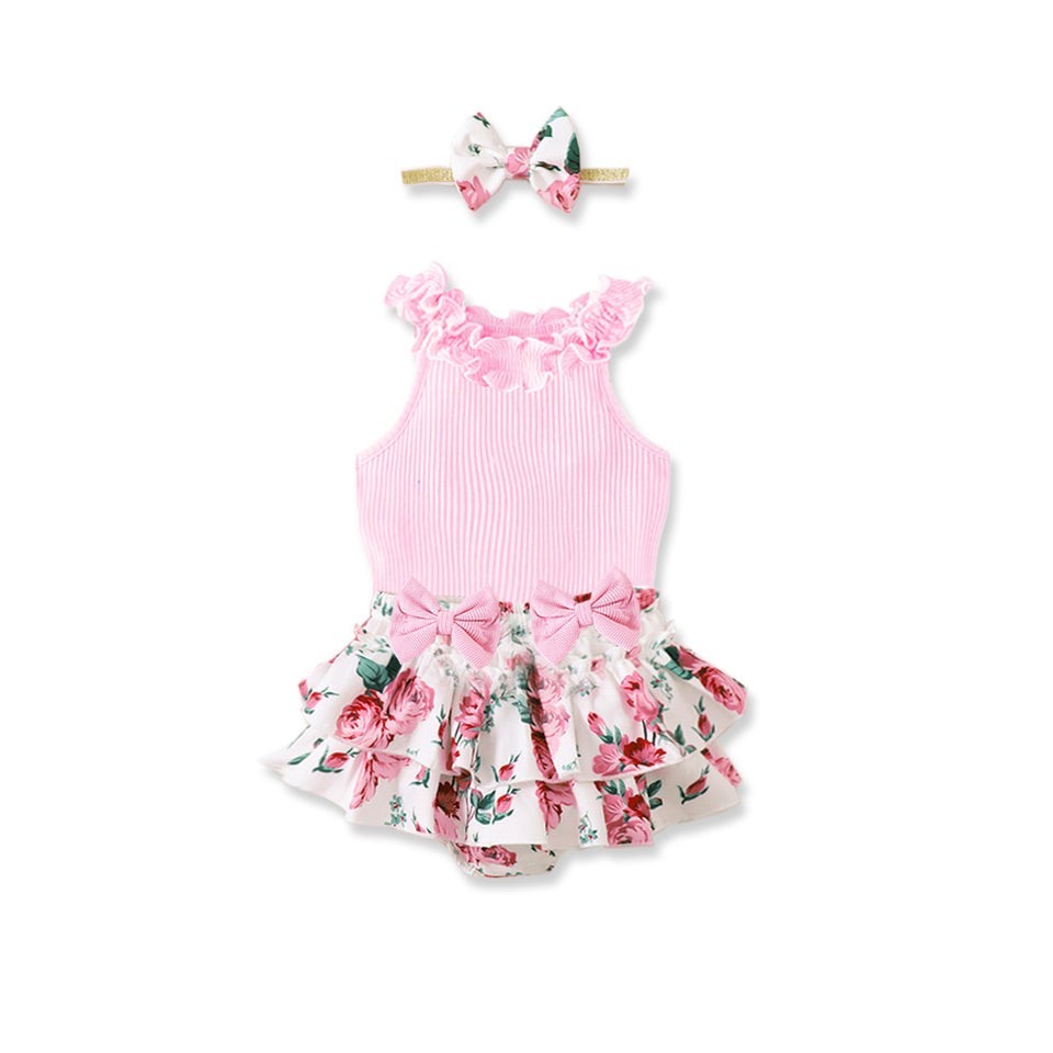 2Pcs Cute & Stylish Baby Girls' Outfit Set
