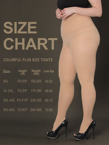 HONENNA Queen Plus Size Tights Semi Opaque Control Top High Waist Stockings Nylons Pantyhose for Women 1X 2X 3X 4X 5X 6X