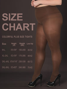 HONENNA Queen Plus Size Tights Semi Opaque Control Top High Waist Stockings Nylons Pantyhose for Women 1X 2X 3X 4X 5X 6X