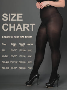 HONENNA Queen Plus Size Tights Semi Opaque Control Top High Waist Stockings Nylons Pantyhose for Women 1X 2X 3X 4X 5X 6X