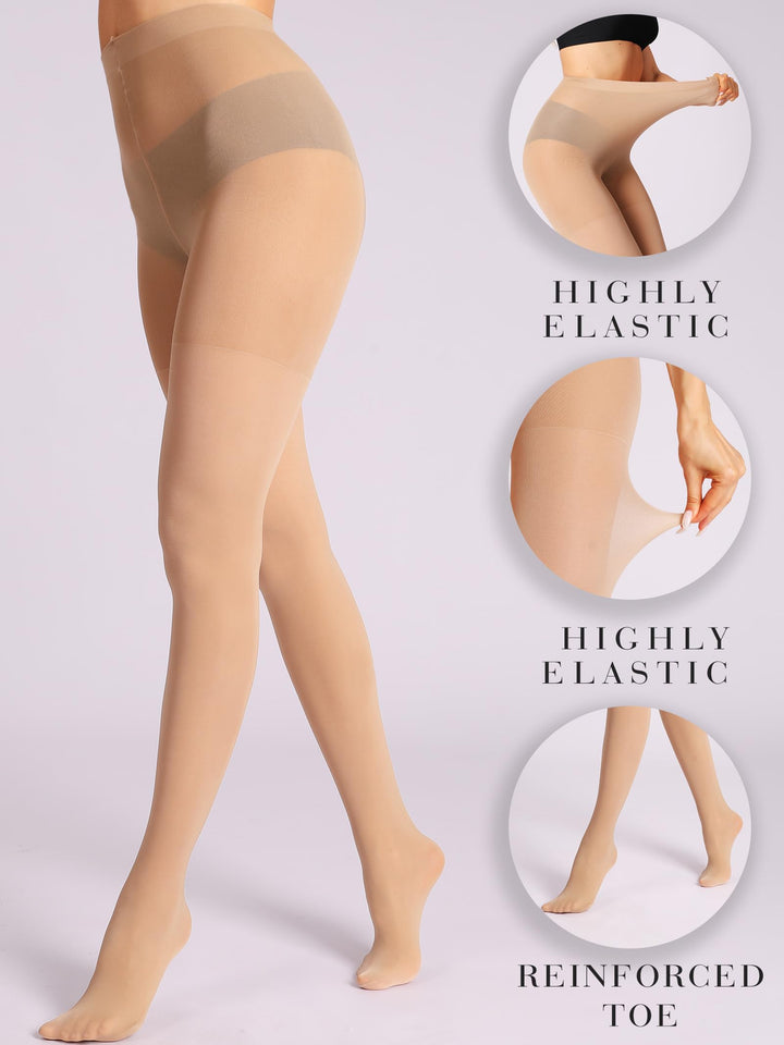 40D Semi Sheer Control Top Unbelievable Durability Tights, Rip Resistant Strong Pantyhose for Women, Medias Mujer