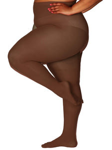 HONENNA Queen Plus Size Tights Semi Opaque Control Top High Waist Stockings Nylons Pantyhose for Women 1X 2X 3X 4X 5X 6X