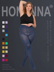 HONENNA Queen Plus Size Tights Semi Opaque Control Top High Waist Stockings Nylons Pantyhose for Women 1X 2X 3X 4X 5X 6X