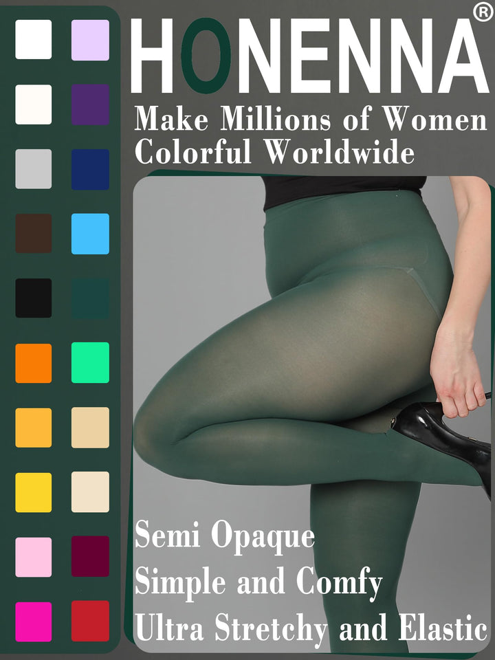 HONENNA Queen Plus Size Tights Semi Opaque Control Top High Waist Stockings Nylons Pantyhose for Women 1X 2X 3X 4X 5X 6X