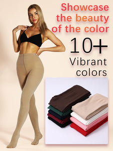 HONENNA Colorful Womens Fleece Lined Tights High Waisted Opaque Winter Thermal Pantyhose, Medias Termicas Para Mujer