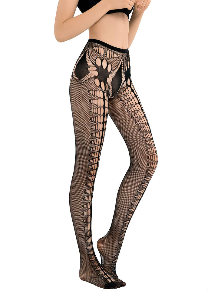 HONENNA Patterned Fishnets Tights Black Pantyhose Stockings for Women, 1-6 Pairs