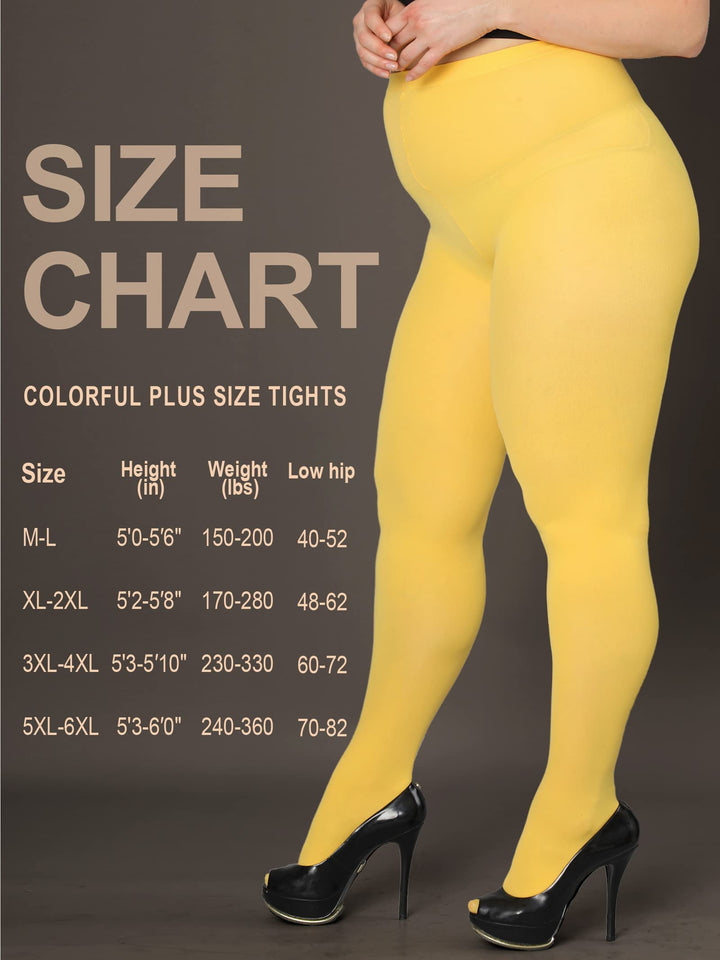 HONENNA Queen Plus Size Tights Semi Opaque Control Top High Waist Stockings Nylons Pantyhose for Women 1X 2X 3X 4X 5X 6X