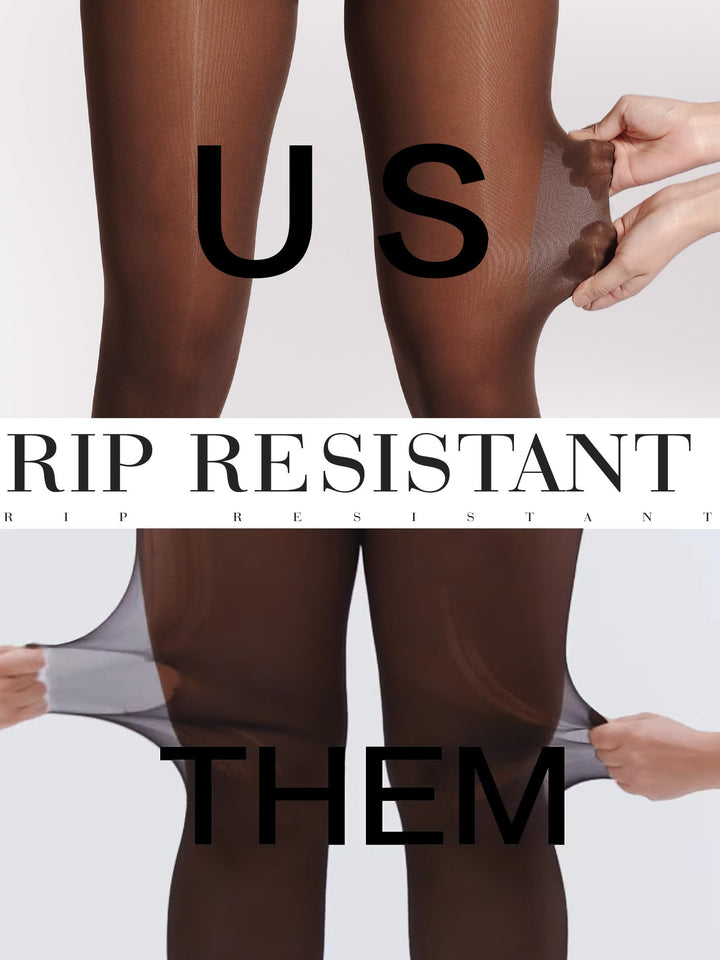 Unbelievable Durability Tights, Rip Resistant Pantyhose, 40D Semi Sheer High Waist T-Crotch Strong Tights for Women