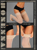 HONENNA Semi Sheer Stay Up Lingerie Thigh High Stockings Lace Top Size A-F