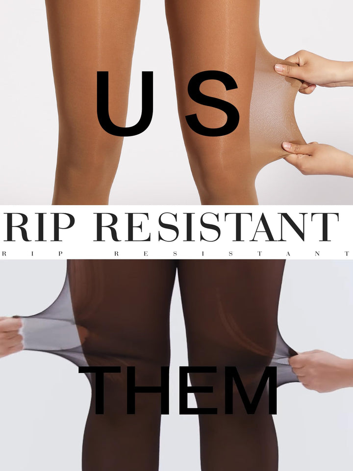 Unbelievable Durability Tights, Rip Resistant Pantyhose, 40D Semi Sheer High Waist T-Crotch Strong Tights for Women