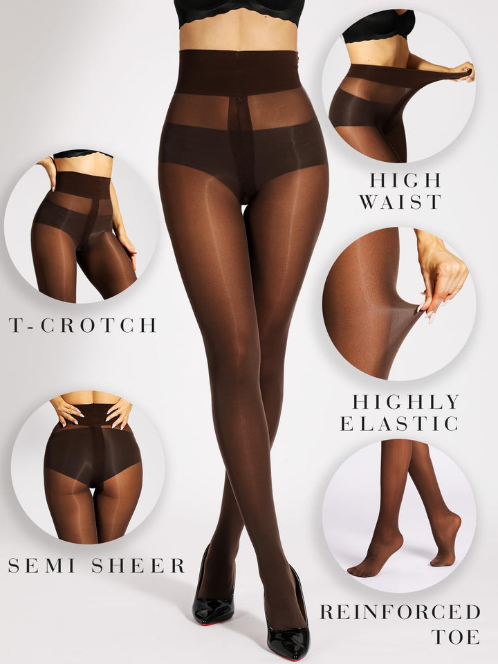 Unbelievable Durability Tights, Rip Resistant Pantyhose, 40D Semi Sheer High Waist T-Crotch Strong Tights for Women