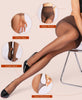 HONENNA Backseam Sheer Tights for Women 2 Pairs High Waist Patterned Cuban Heel Pantyhose With Control Top