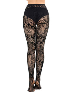 HONENNA Patterned Fishnets Tights Black Pantyhose Stockings for Women, 1-6 Pairs