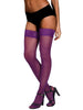 HONENNA Semi Sheer Stay Up Lingerie Thigh High Stockings Lace Top Size A-F