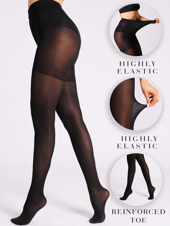 40D Semi Sheer Control Top Unbelievable Durability Tights, Rip Resistant Strong Pantyhose for Women, Medias Mujer