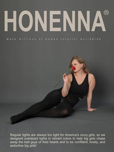 HONENNA Queen Plus Size Tights Semi Opaque Control Top High Waist Stockings Nylons Pantyhose for Women 1X 2X 3X 4X 5X 6X