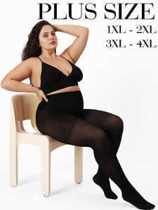 Unbelievable Durability Plus Size Pantyhose, Rip Resistant 40D Semi Sheer, Control Top Tights for Women