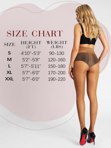 HONENNA T-Crotch Sheer Pantyhose for Women Ultra Thin Reinforced Toe High Waist Control Top Stockings 2 Pairs