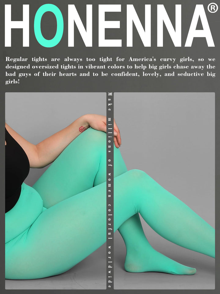 HONENNA Queen Plus Size Tights Semi Opaque Control Top High Waist Stockings Nylons Pantyhose for Women 1X 2X 3X 4X 5X 6X