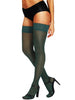 HONENNA Semi Sheer Stay Up Lingerie Thigh High Stockings Lace Top Size A-F