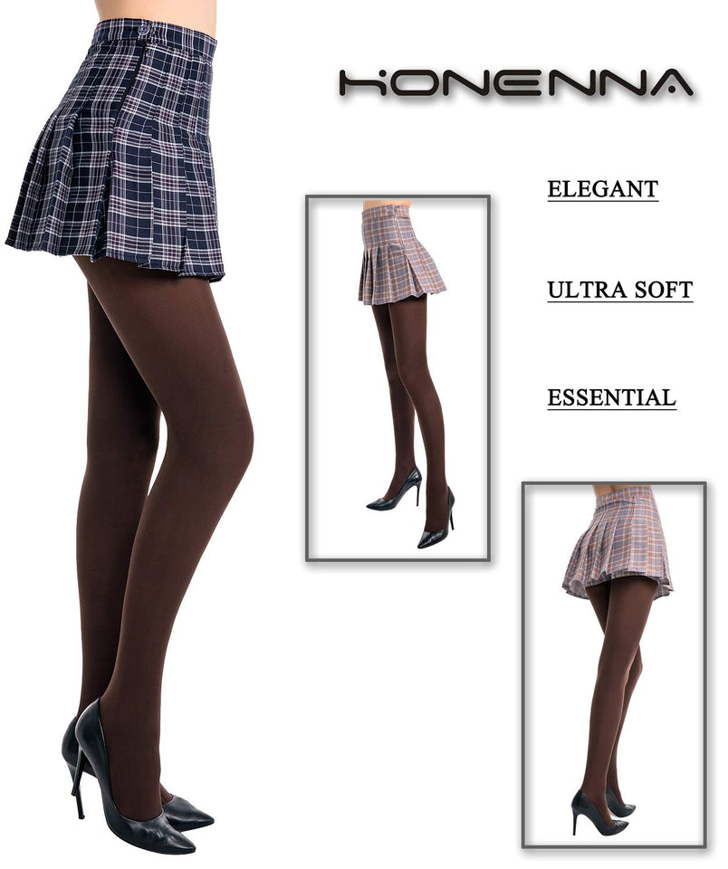 HONENNA Women's Control Top High Elastic Soft Opaque Pantyhose Tights