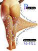 HONENNA Queen Plus Size 10X Strong Rhinestone Fishnet Stockings, Ultra Sparkly High Waist Tights for Women, Party Concert