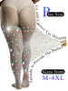 HONENNA Queen Plus Size 10X Strong Rhinestone Fishnet Stockings, Ultra Sparkly High Waist Tights for Women, Party Concert