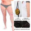 HONENNA Queen Plus Size 10X Strong Rhinestone Fishnet Stockings, Ultra Sparkly High Waist Tights for Women, Party Concert