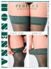 HONENNA Plus Size Thigh High Stockings, Semi Sheer Stay Up Lingerie Lace Top Pantyhose for Curvy Women