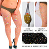 HONENNA Queen Plus Size 10X Strong Rhinestone Fishnet Stockings, Ultra Sparkly High Waist Tights for Women, Party Concert