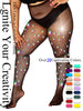 HONENNA Queen Plus Size 10X Strong Rhinestone Fishnet Stockings, Ultra Sparkly High Waist Tights for Women, Party Concert