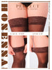 HONENNA Plus Size Thigh High Stockings, Semi Sheer Stay Up Lingerie Lace Top Pantyhose for Curvy Women