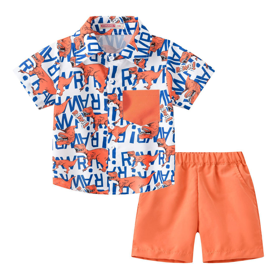 Boys Baby Short Sleeve Shirt and Shorts Set Comfortable and Breathable Summer Essentials Stylish and Cute