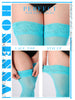 HONENNA Plus Size Thigh High Stockings, Semi Sheer Stay Up Lingerie Lace Top Pantyhose for Curvy Women