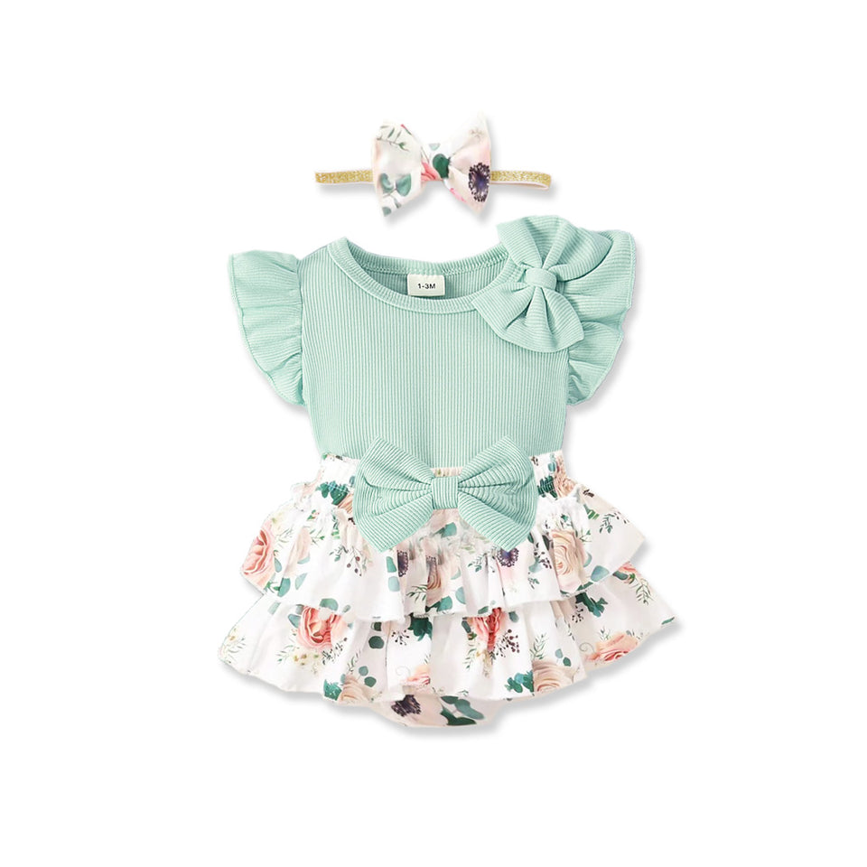 2Pcs Cute & Stylish Baby Girls' Outfit Set