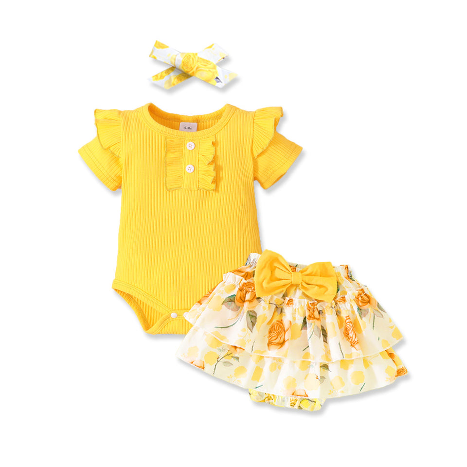 2Pcs Cute & Stylish Baby Girls' Outfit Set