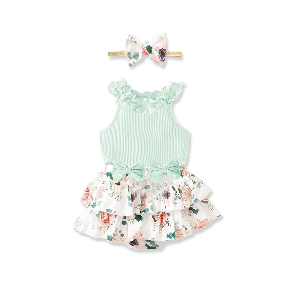 2Pcs Cute & Stylish Baby Girls' Outfit Set