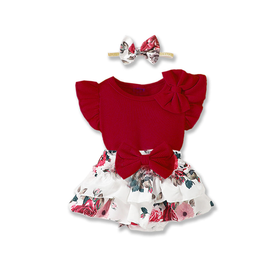2Pcs Cute & Stylish Baby Girls' Outfit Set