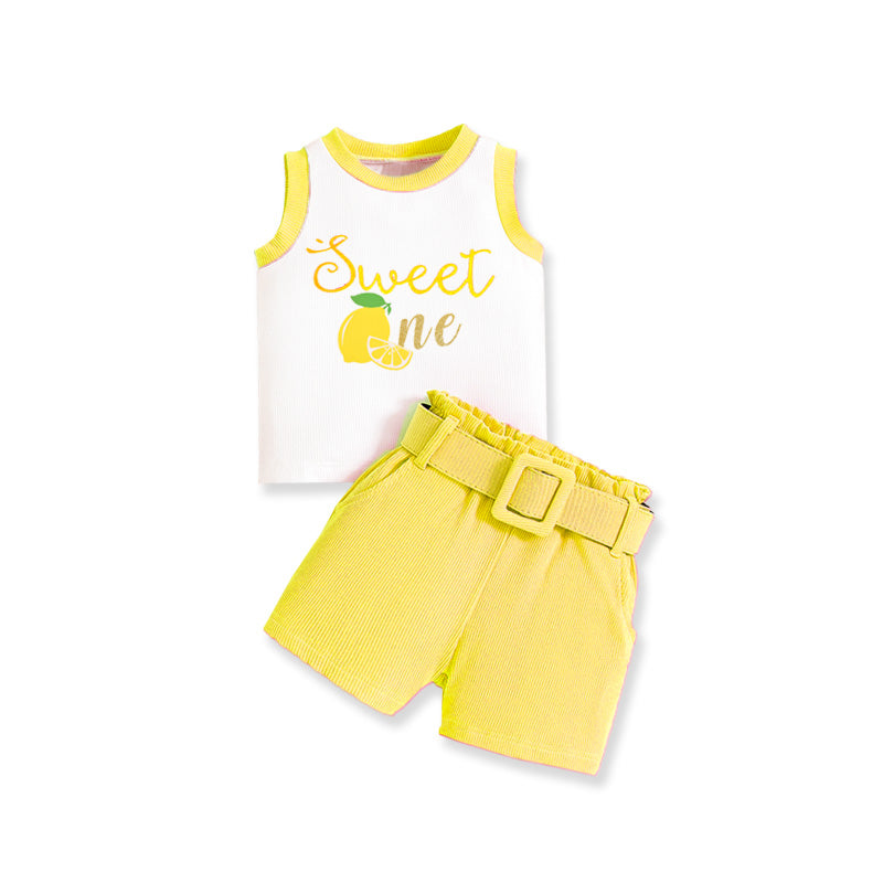 2Pcs Cute & Stylish Baby Girls' Outfit Set