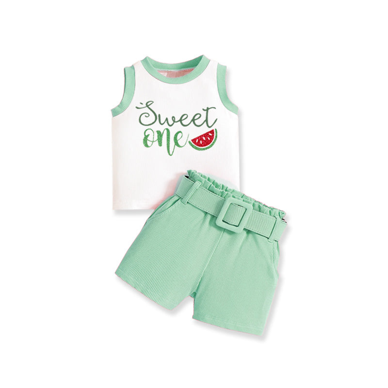 2Pcs Cute & Stylish Baby Girls' Outfit Set